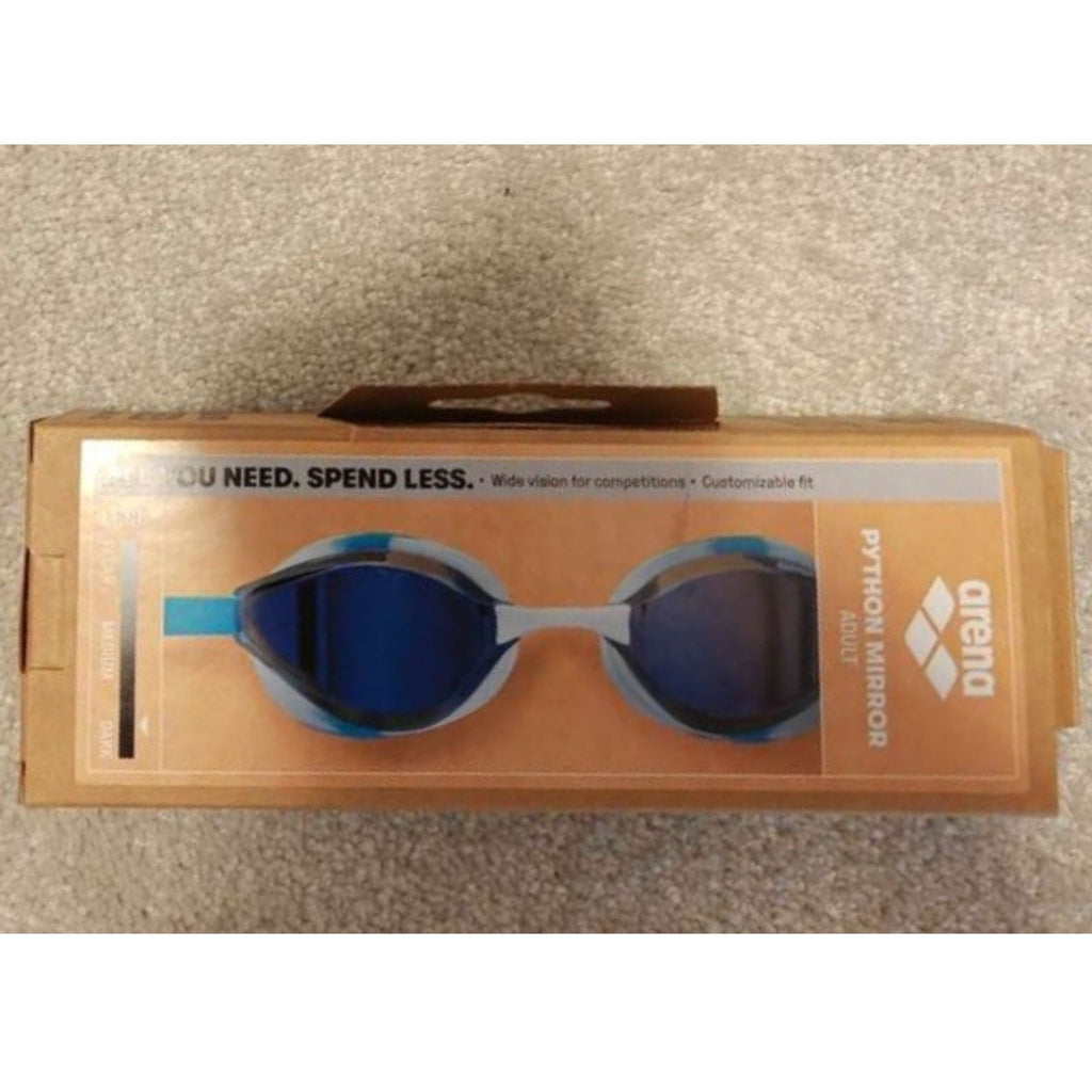 Arena Python Mirror Swimming Goggles – Adult (Blue/White/Sky)